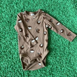 H&M Brown and White Animal Print Bodysuit